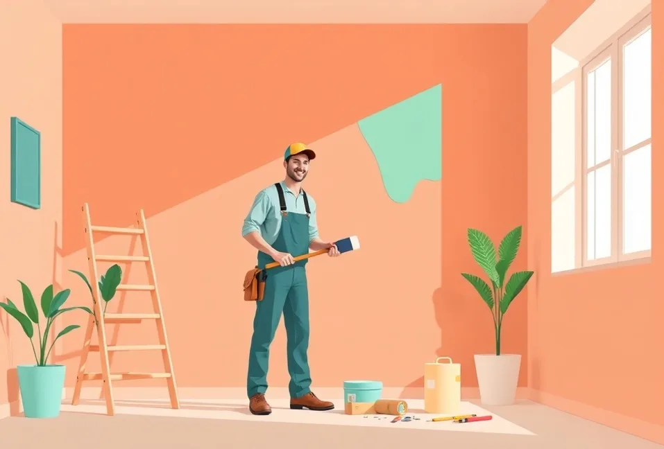Intérieur rénové après travaux de peinture à Talant